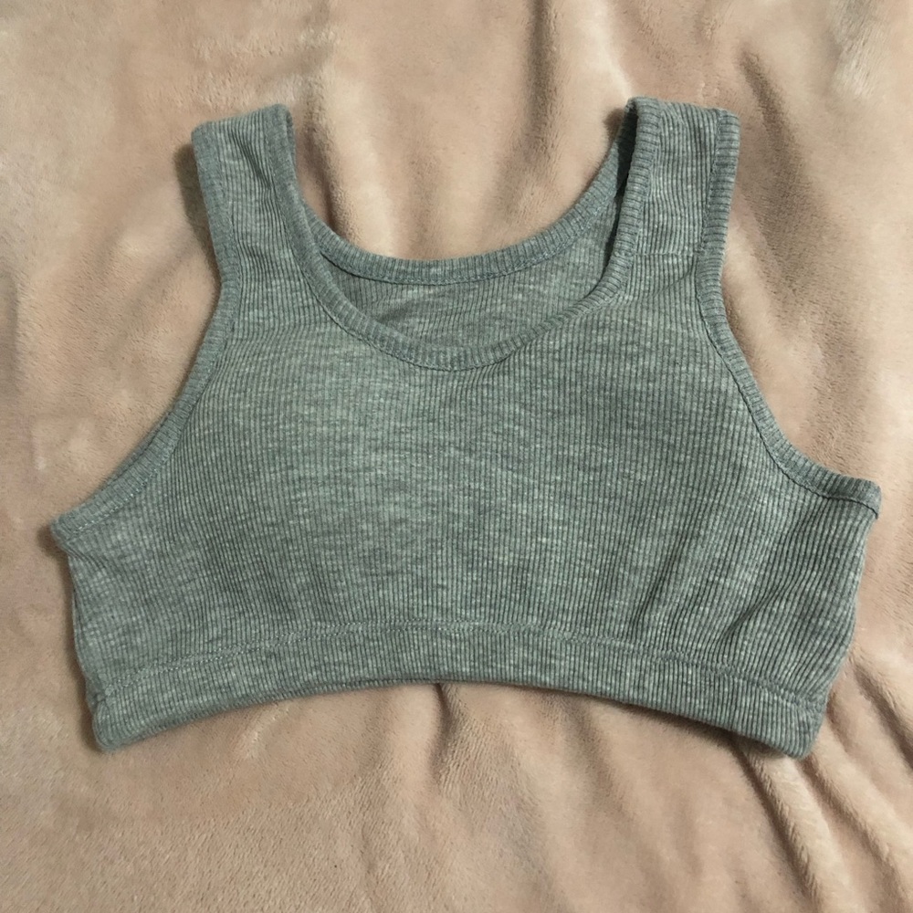 Ribbed Grey Bra Top